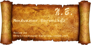 Neuhauser Bereniké névjegykártya